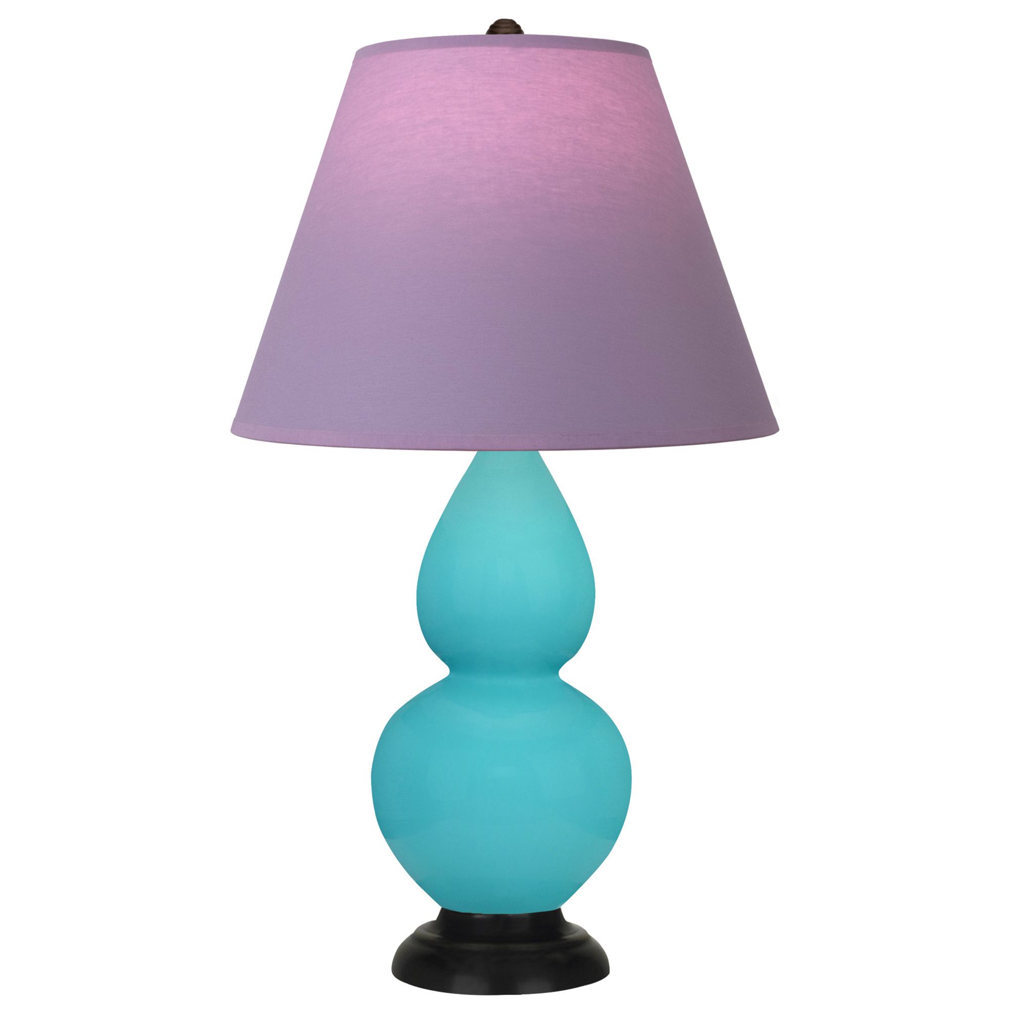 Image 2 Double Gourd 22.75"H Egg Blue & Bronze Lamp w/Lavender Made to Order more views
