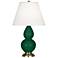 Double Gourd 22.75"H Jungle And Brass Accent Lamp w/ Pearl Shade