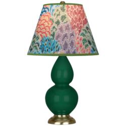 Double Gourd 22.75"H Jungle And Brass Accent Lamp w/ Spring Shade