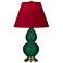 Double Gourd 22.75"H Jungle And Brass Lamp w/ Rose And Ink Shade