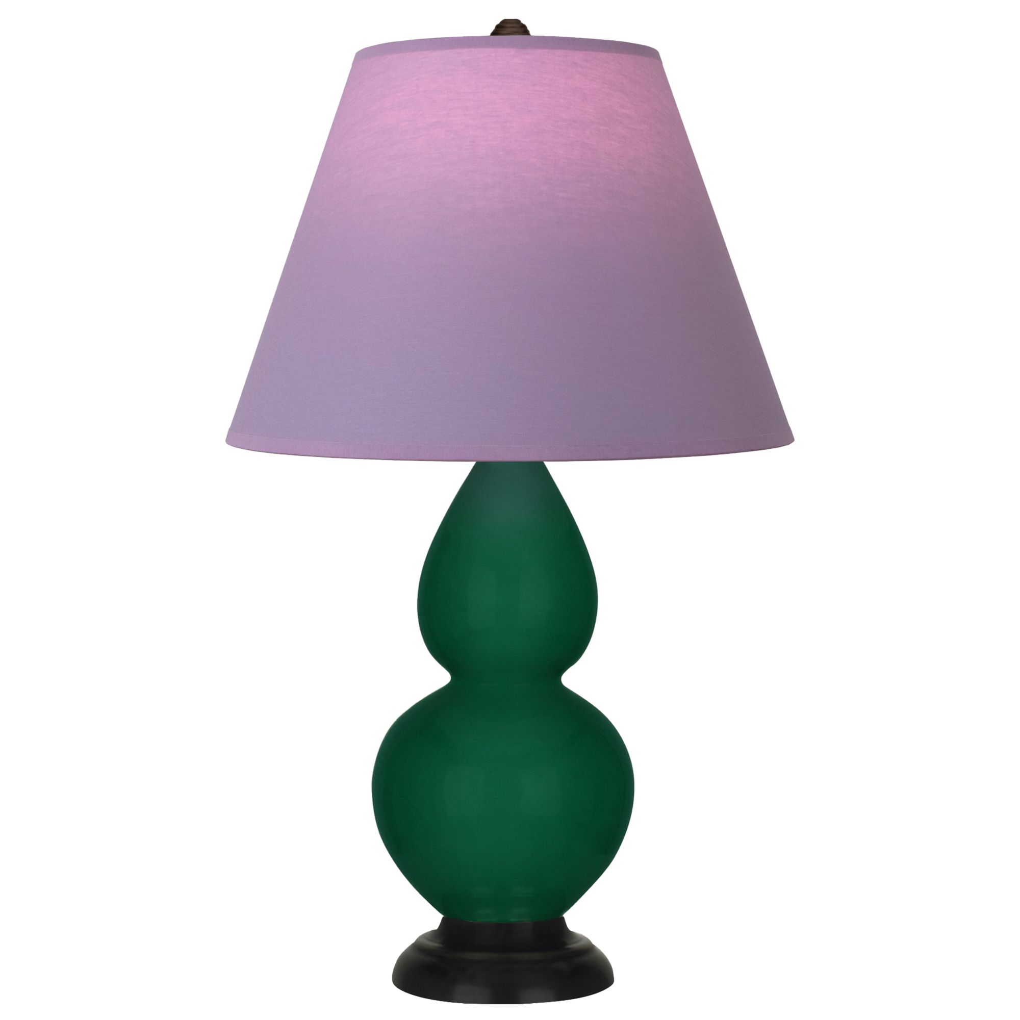 Image 2 Double Gourd 22.75"H Jungle And Bronze Lamp w/ Lavender And Plum Shade more views