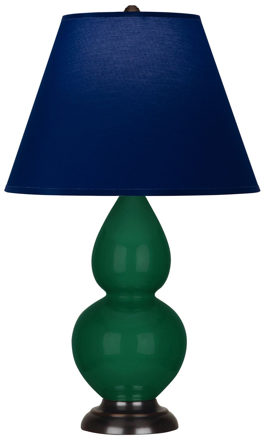 Double Gourd 22.75"H Jungle And Bronze Lamp w/ Navy And Gray Made to Order