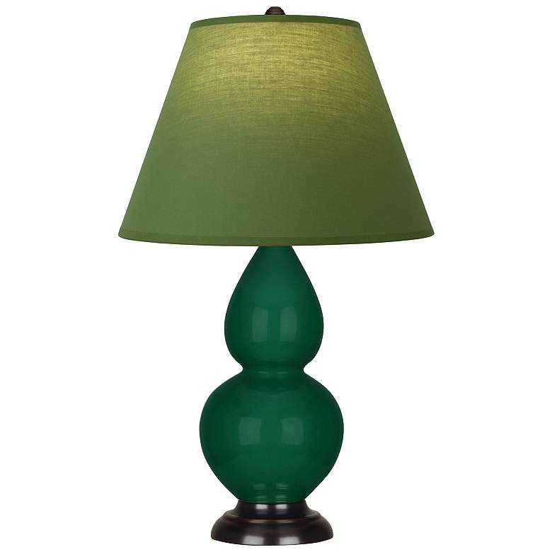 Image 1 Double Gourd 22.75"H Jungle And Bronze Lamp w/ Tea And Taupe Shade
