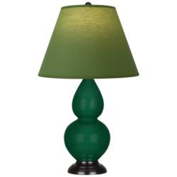 Double Gourd 22.75"H Jungle And Bronze Lamp w/ Tea And Taupe Shade