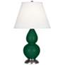 Double Gourd 22.75"H Jungle And Silver Accent Lamp w/ Pearl Shade