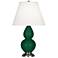 Double Gourd 22.75"H Jungle And Silver Accent Lamp w/ Pearl Shade