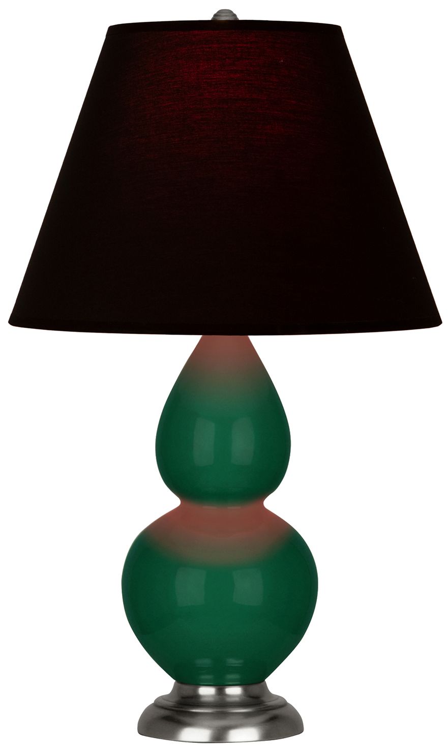 Double Gourd 22.75"H Jungle And Silver Lamp w/ Ink And Rose Made to Order