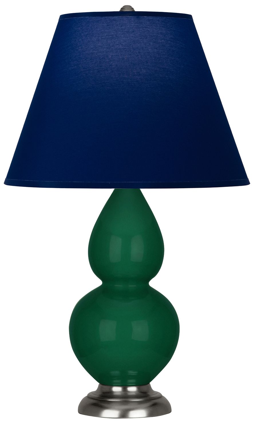 Double Gourd 22.75"H Jungle And Silver Lamp w/ Navy And Gray Made to Order