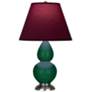 Double Gourd 22.75"H Jungle And Silver Lamp w/ Plum And Lavender Shade