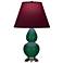 Double Gourd 22.75"H Jungle And Silver Lamp w/ Plum And Lavender Shade