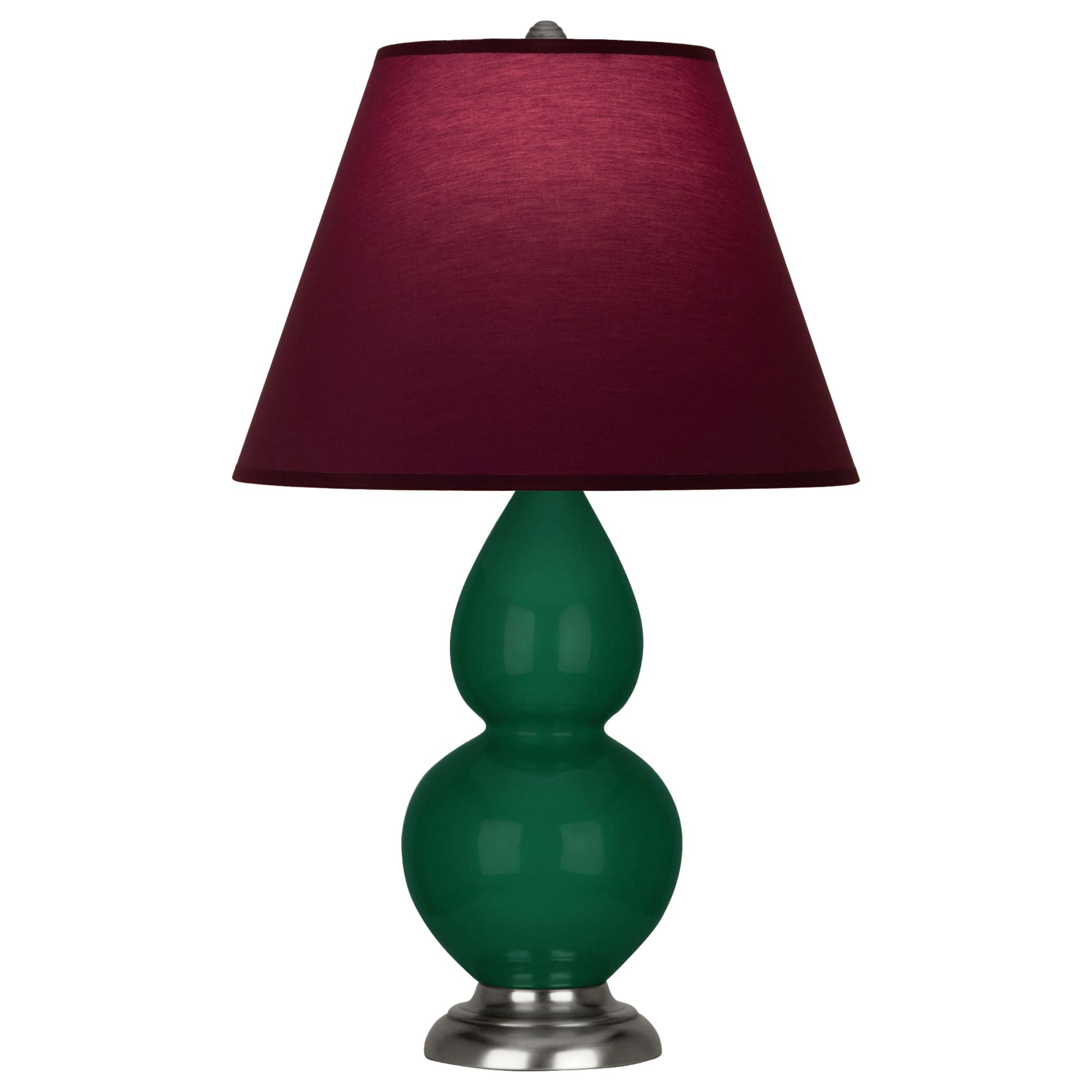 Image 2 Double Gourd 22.75"H Jungle And Silver Lamp w/ Plum And Lavender Shade more views