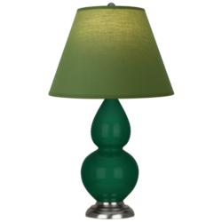 Double Gourd 22.75"H Jungle And Silver Lamp w/ Tea And Taupe Shade