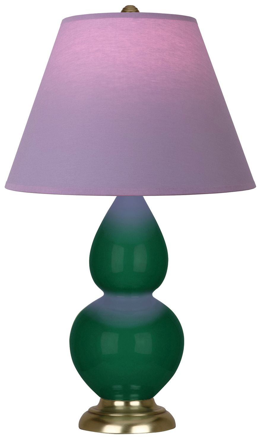 Double Gourd 22.75"H Jungle & Brass Lamp w/ Lavender & Plum Made to Order