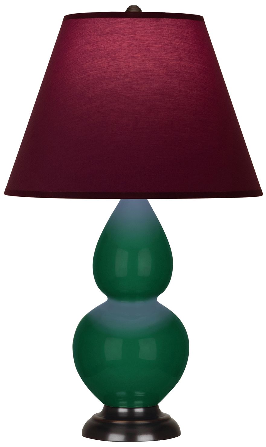 Double Gourd 22.75"H Jungle & Bronze Lamp w/ Plum & Lavender Made to Order