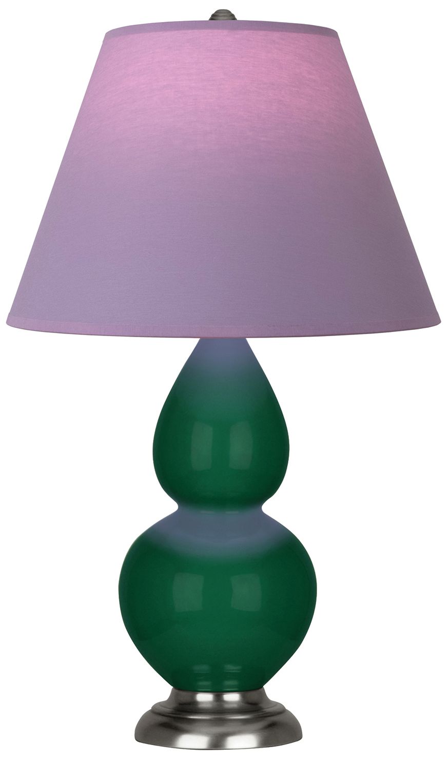 Double Gourd 22.75"H Jungle & Silver Lamp w/ Lavender & Plum Made to Order