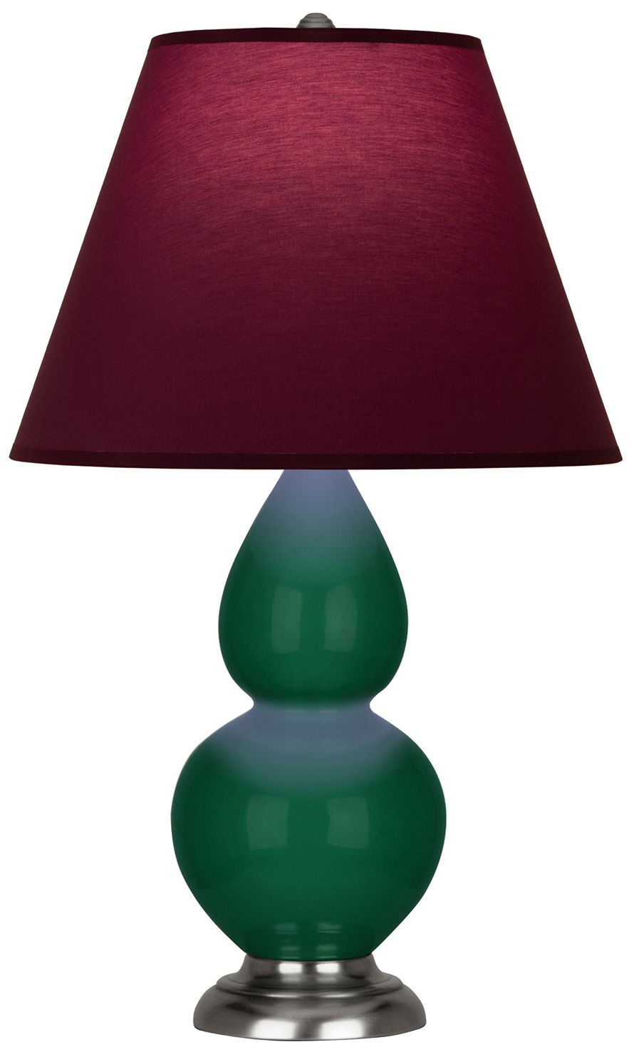 Double Gourd 22.75"H Jungle & Silver Lamp w/ Plum & Lavender Made to Order