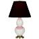 Double Gourd 22.75"H Lily And Brass Accent Lamp w/ Ink And Rose Shade
