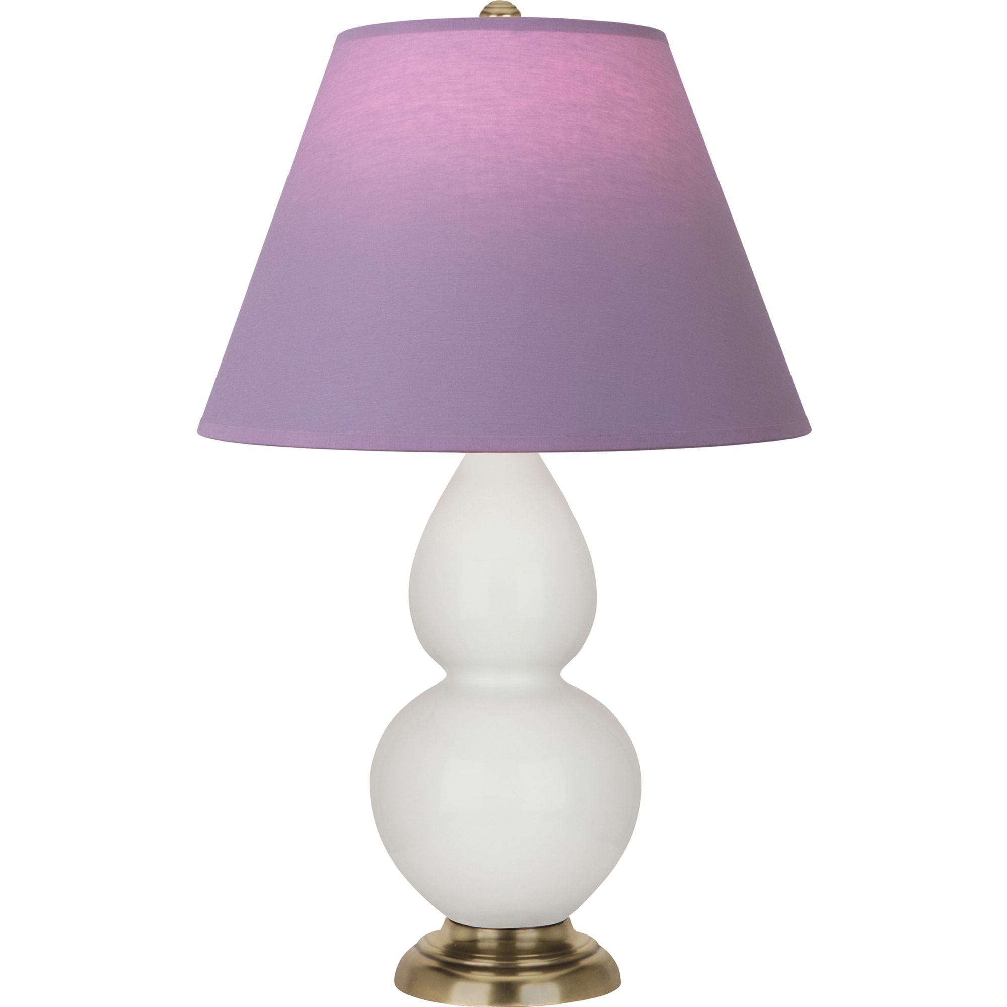 Image 2 Double Gourd 22.75"H Lily And Brass Lamp w/ Lavender And Plum Shade more views