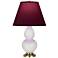 Double Gourd 22.75"H Lily And Brass Lamp w/ Plum And Lavender Shade