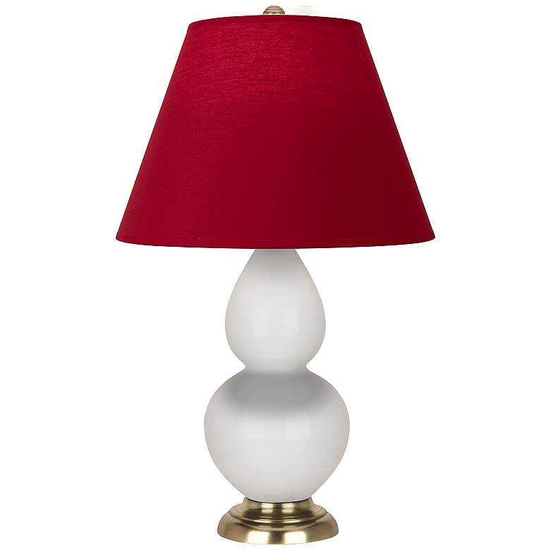 Image 1 Double Gourd 22.75"H Lily And Brass Lamp w/ Rose And Ink Shade