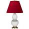 Double Gourd 22.75"H Lily And Brass Lamp w/ Rose And Ink Shade