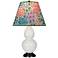 Double Gourd 22.75"H Lily And Bronze Accent Lamp w/ Spring Shade