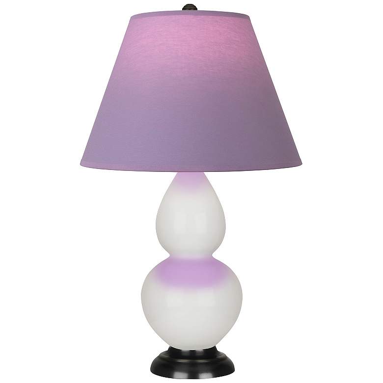 Image 1 Double Gourd 22.75"H Lily And Bronze Lamp w/ Lavender And Plum Shade
