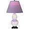 Double Gourd 22.75"H Lily And Bronze Lamp w/ Lavender And Plum Shade