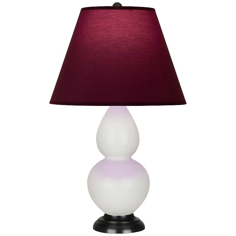 Image 1 Double Gourd 22.75"H Lily And Bronze Lamp w/ Plum And Lavender Shade