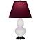 Double Gourd 22.75"H Lily And Bronze Lamp w/ Plum And Lavender Shade