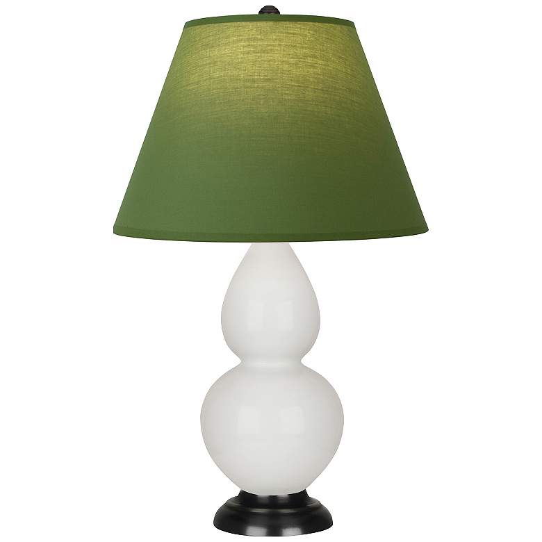 Image 1 Double Gourd 22.75"H Lily And Bronze Lamp w/ Tea Green And Taupe Shade
