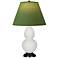 Double Gourd 22.75"H Lily And Bronze Lamp w/ Tea Green And Taupe Shade