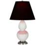 Double Gourd 22.75"H Lily And Silver Accent Lamp w/ Ink And Rose Shade