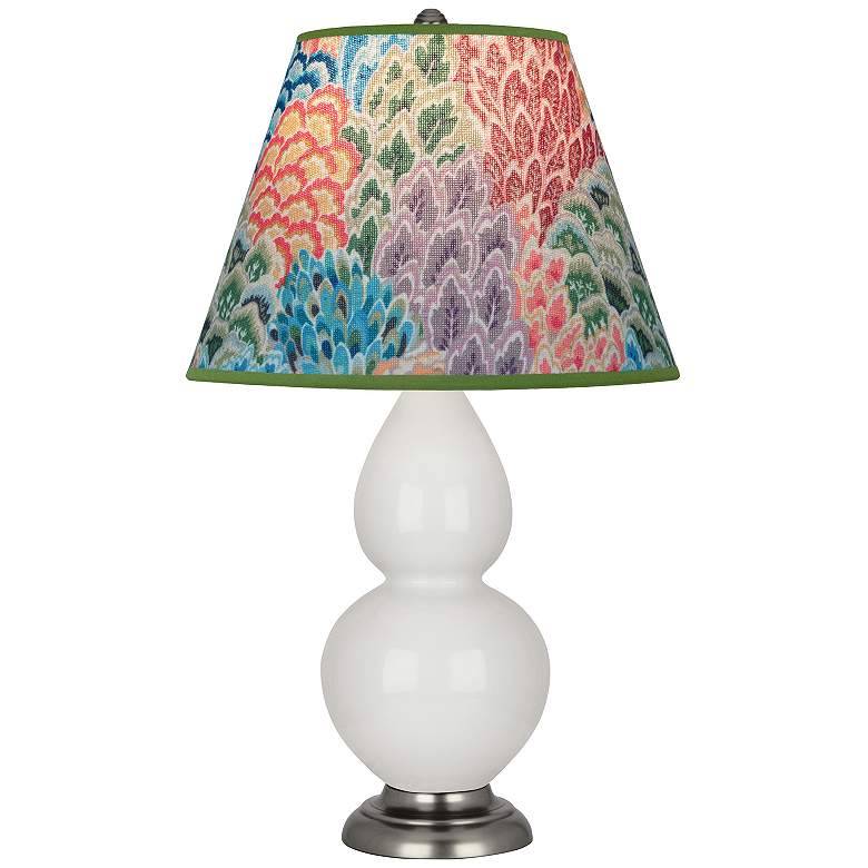 Image 1 Double Gourd 22.75"H Lily And Silver Accent Lamp w/ Spring Shade