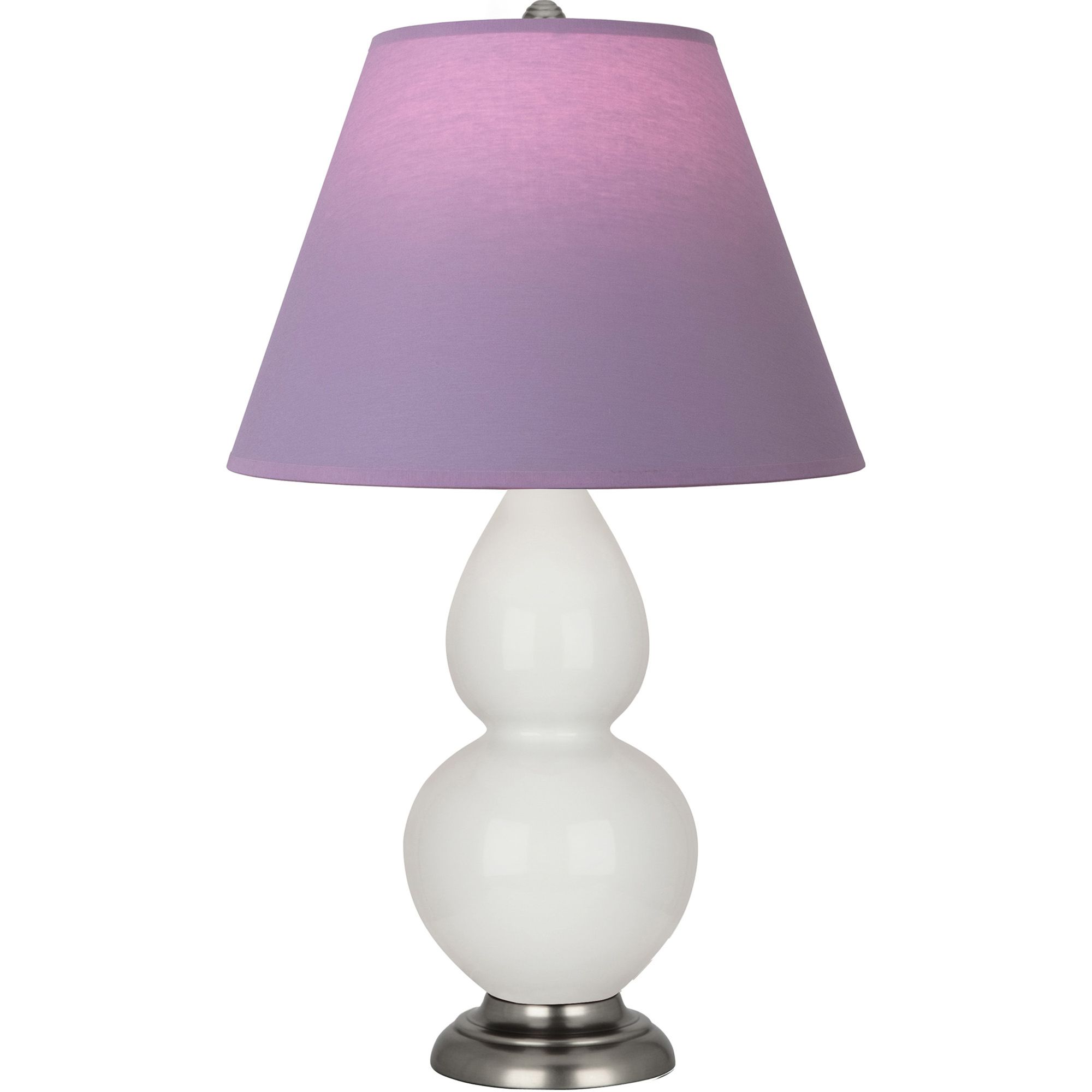 Image 2 Double Gourd 22.75"H Lily And Silver Lamp w/ Lavender And Plum Shade more views