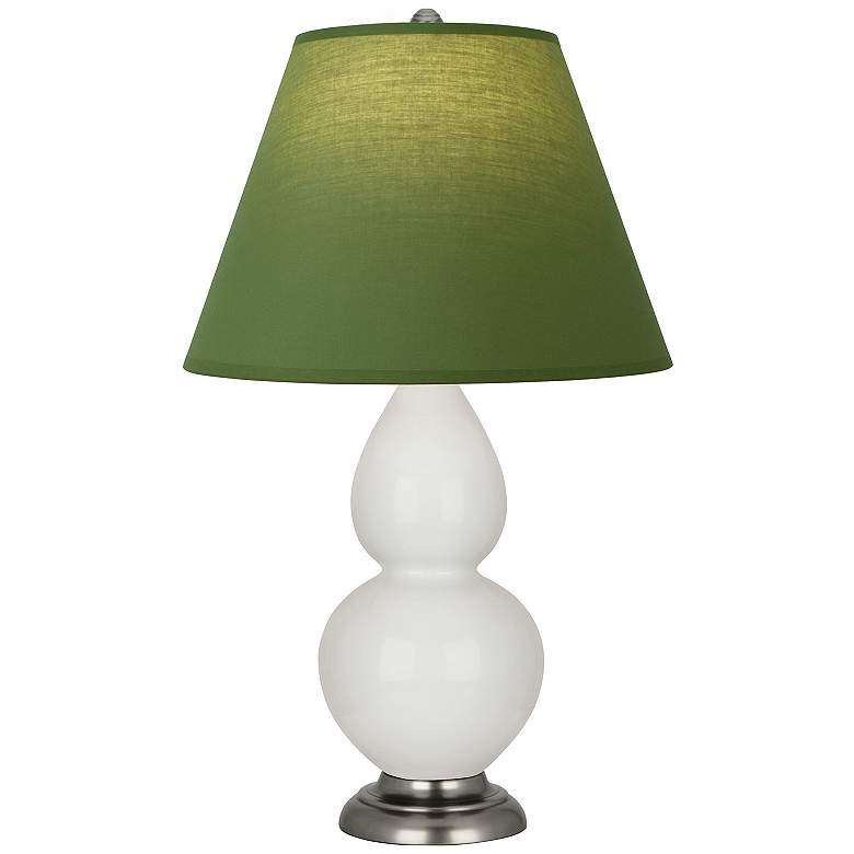Image 1 Double Gourd 22.75"H Lily And Silver Lamp w/ Tea Green And Taupe Shade