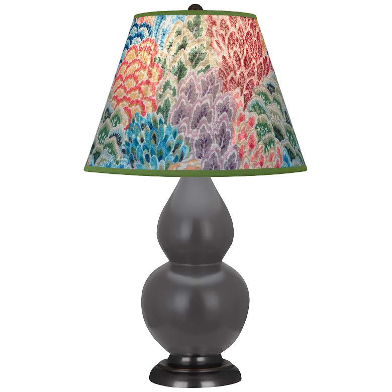 Image 1 Double Gourd 22.75"H Matte Ash And Bronze Accent Lamp w/ Spring Shade