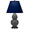 Double Gourd 22.75"H Matte Ash And Bronze Lamp w/ Navy And Gray Shade