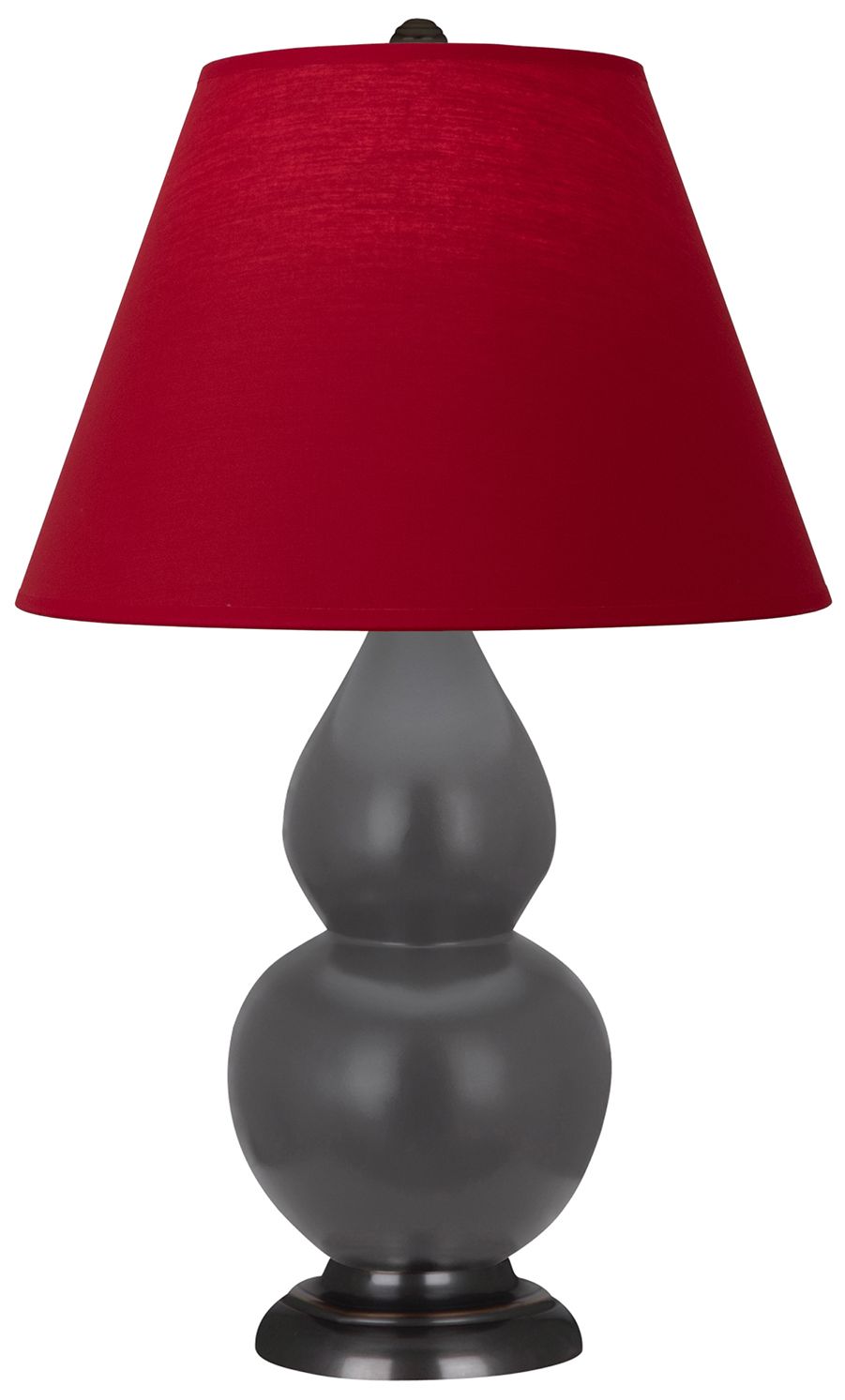Double Gourd 22.75"H Matte Ash & Bronze Lamp w/ Rose & Ink Made to Order