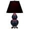 Double Gourd 22.75"H Matte Blue And Silver Lamp w/ Ink And Rose Shade