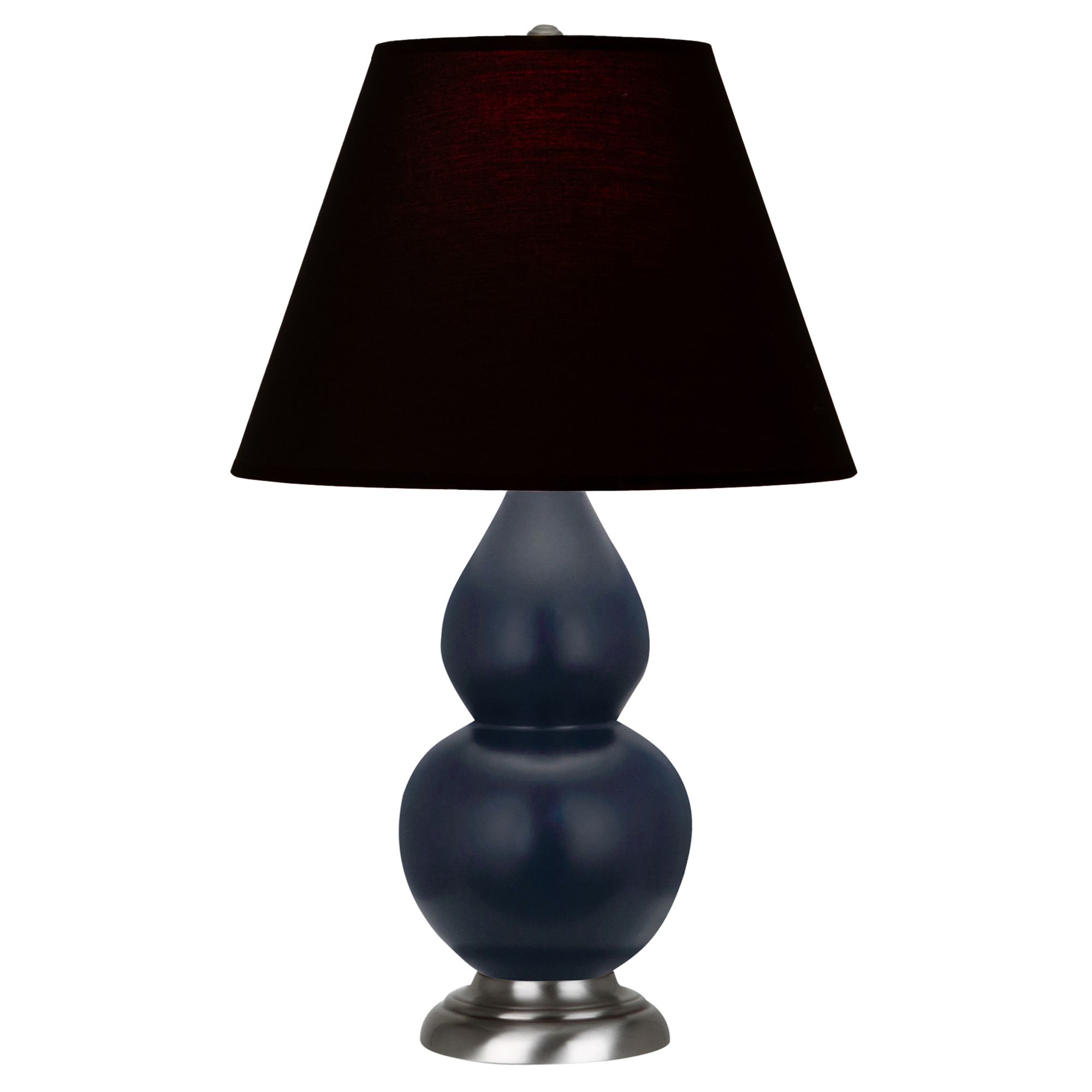 Image 2 Double Gourd 22.75"H Matte Blue And Silver Lamp w/ Ink And Rose Shade more views