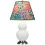Double Gourd 22.75"H Matte Celadon And Silver Lamp w/ Spring Shade