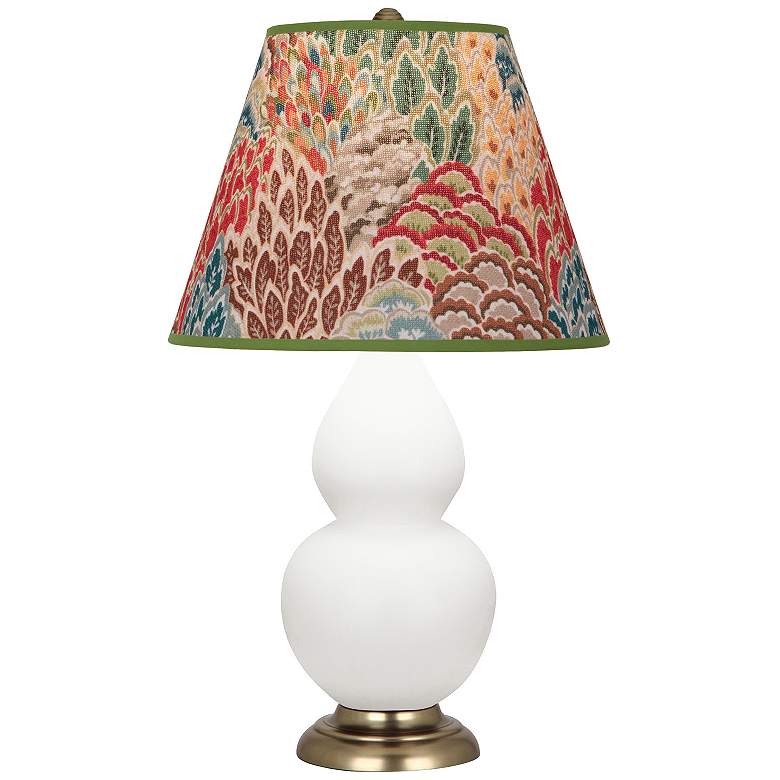 Image 1 Double Gourd 22.75"H Matte Daisy And Brass Lamp w/ Fall Floral Shade