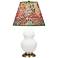 Double Gourd 22.75"H Matte Daisy And Brass Lamp w/ Fall Floral Shade