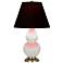 Double Gourd 22.75"H Matte Daisy And Brass Lamp w/ Ink And Rose Shade