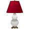 Double Gourd 22.75"H Matte Daisy And Brass Lamp w/ Rose And Ink Shade