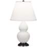 Double Gourd 22.75"H Matte Daisy And Bronze Accent Lamp w/ Pearl Shade