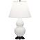 Double Gourd 22.75"H Matte Daisy And Bronze Accent Lamp w/ Pearl Shade