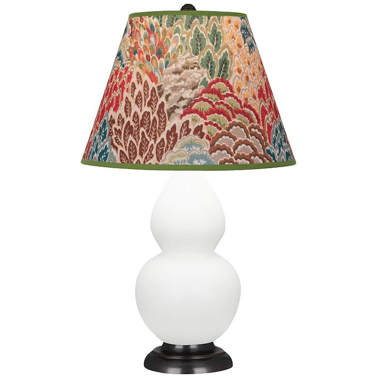 Image 1 Double Gourd 22.75"H Matte Daisy And Bronze Lamp w/ Fall Floral Shade