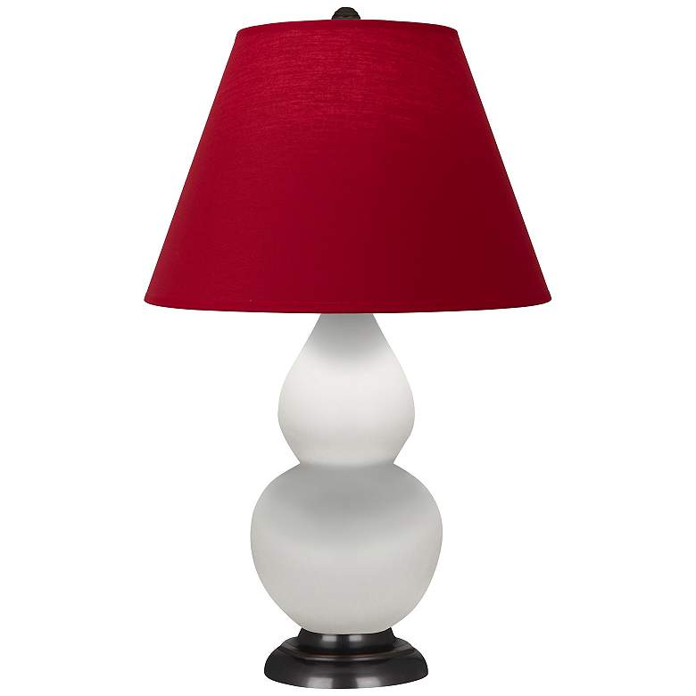 Image 1 Double Gourd 22.75"H Matte Daisy And Bronze Lamp w/ Rose And Ink Shade